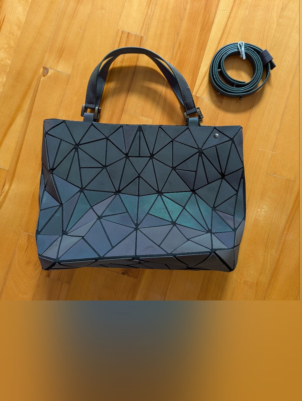 Holographic Purse Geometric Luminous Handbag